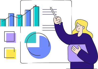 woman pointing at chart