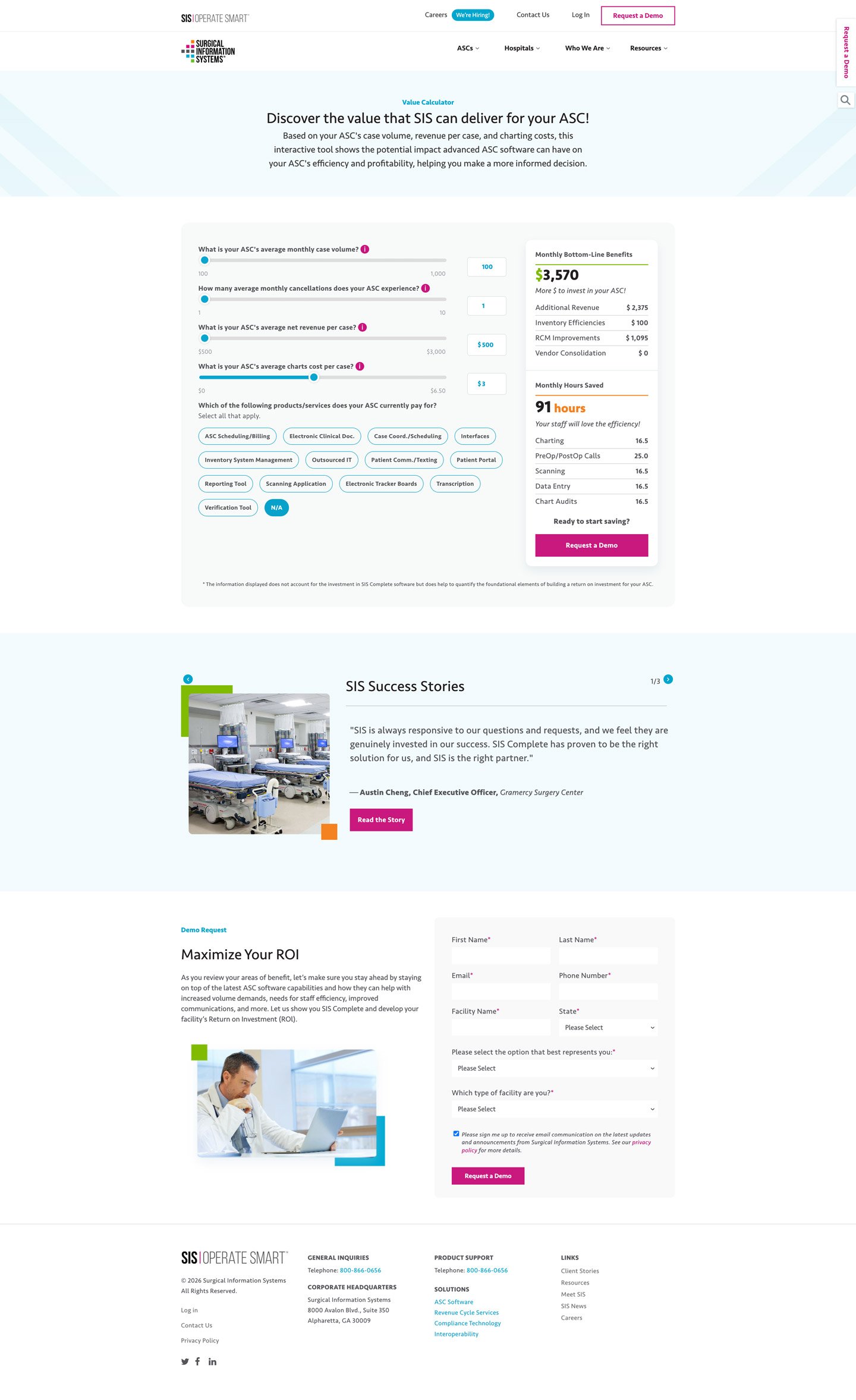 ROI Calculator | Surgical Information Systems