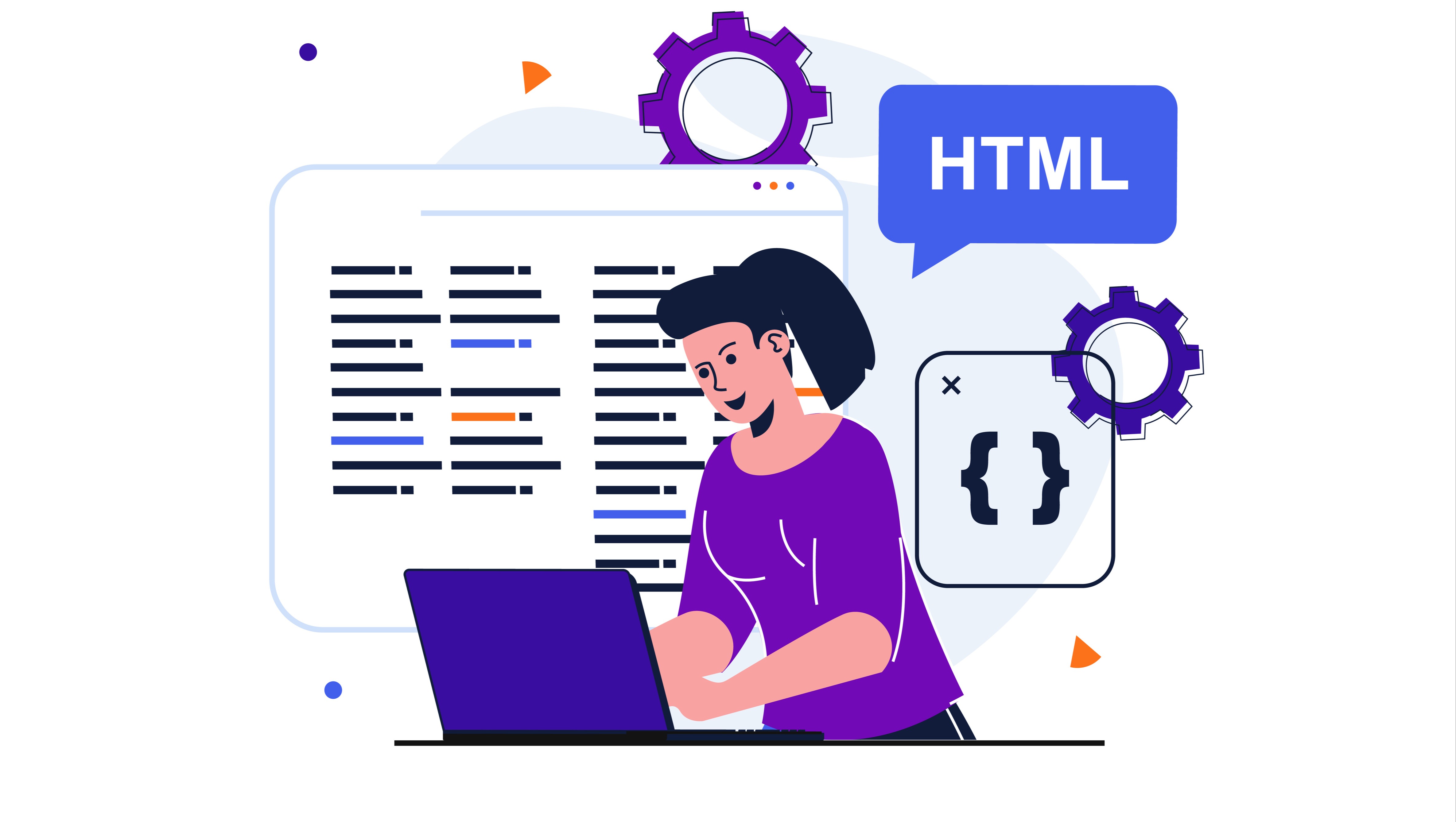 Programmer working modern flat concept for web banner design.